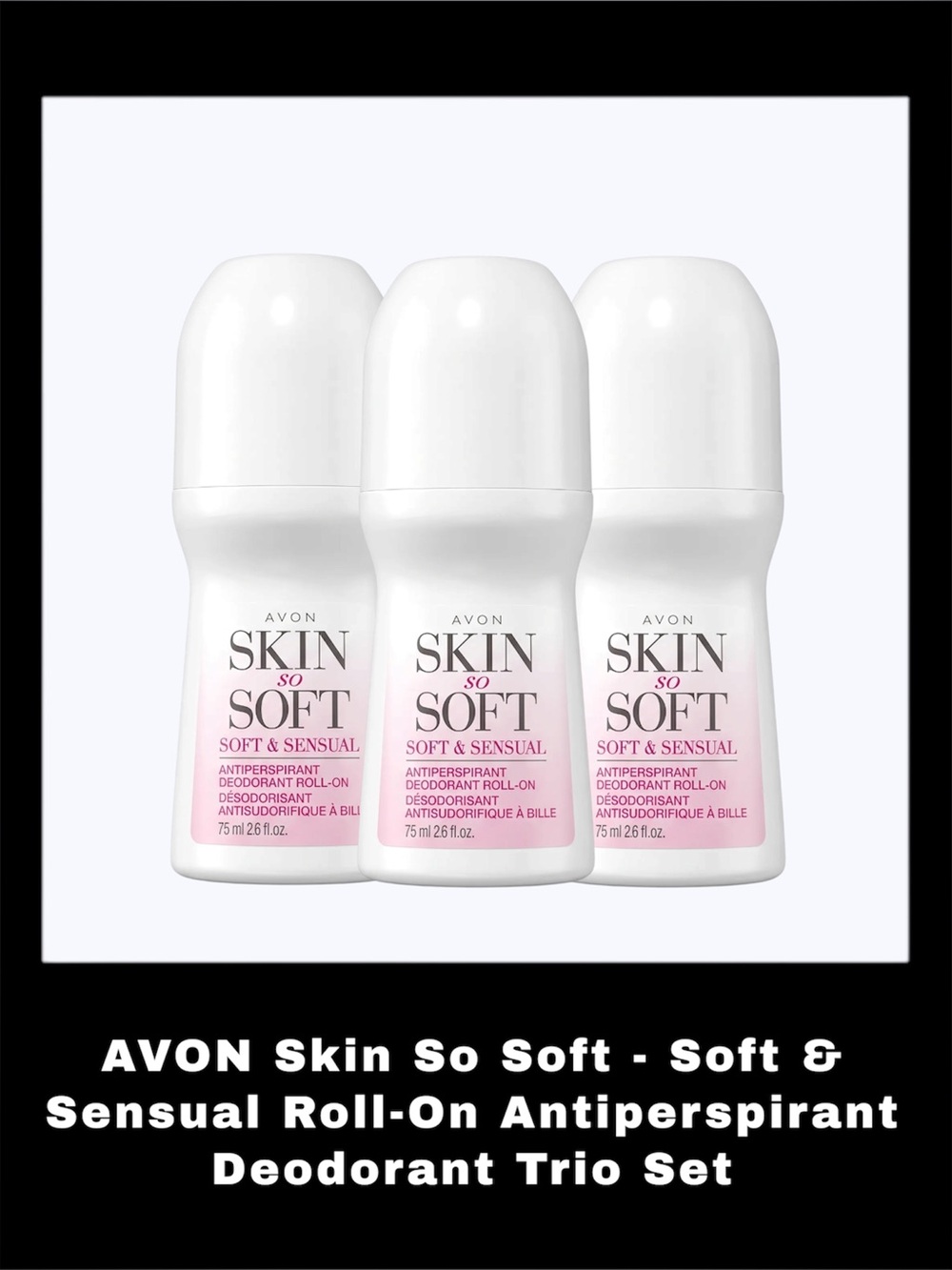 AVON Skin So Soft - Soft & Sensual Roll-On Antiperspirant Deodorant Trio Set